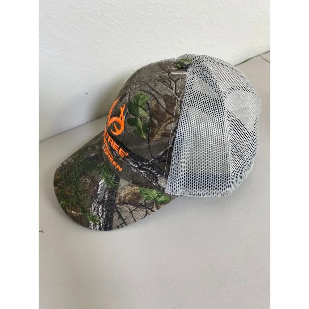 Realtree Edge Camo Hat Mesh Back Orange Logo Design One size Outdoor Hunting